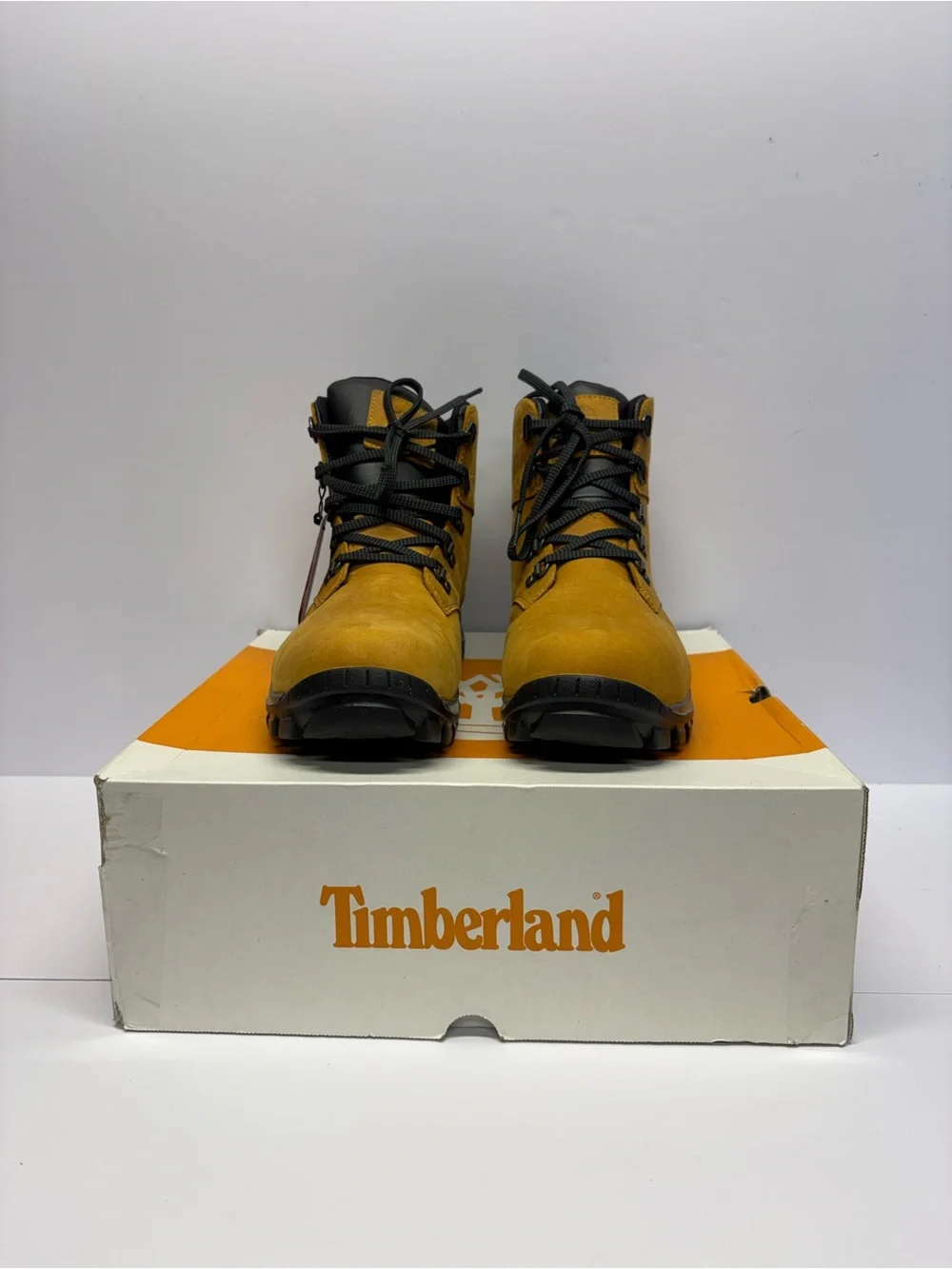Timberland Orange and White Branded Shoe Box